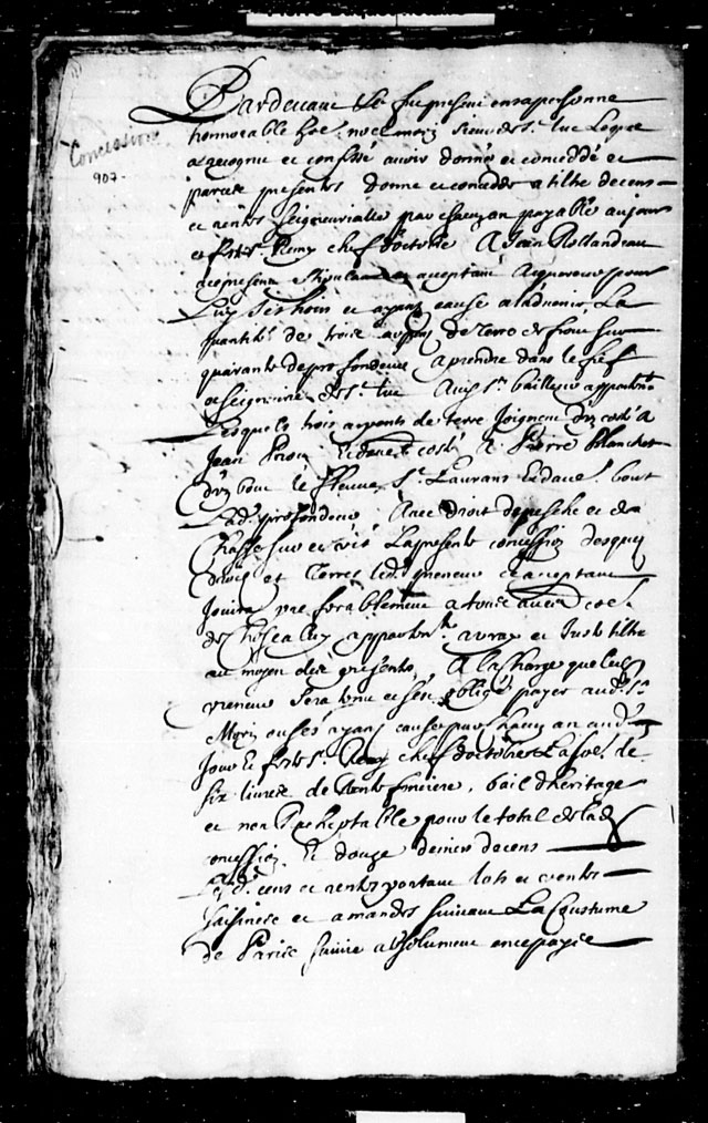 Contrat de Concession de Jean Rolandeau, page 1