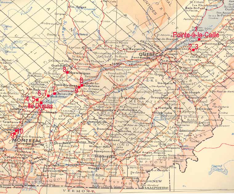 lieux occups par chaque gnration de Laurendeau