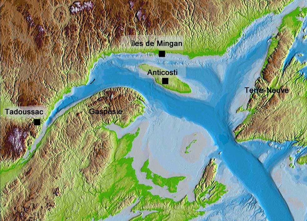 carte de l'ile Anticostie